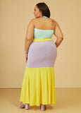 Colorblock Halter Maxi Dress