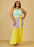 Colorblock Halter Maxi Dress