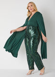 Drama Sleeved Sequined Jumpsuit