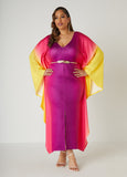 Belted Ombre Kaftan Dress