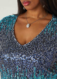 Ombre Sequin Shift Dress