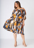 Abstract Off The Shoulder Dress