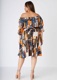 Abstract Off The Shoulder Dress