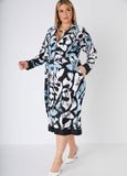 Abstract Print Knitted Shirtdress