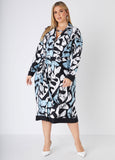 Plus Size Abstract Print Shirtdress Plus Size Knit Dress