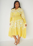 Belted Floral Print Midaxi Dress