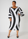 Striped Midaxi Sheath Dress