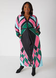 Belted Colorblock Maxi Shirtdress