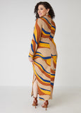 Swirl Print Maxi Bodycon Dress