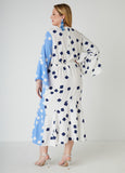 Printed Two Tone Faux Wrap Dress