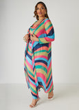 Swirl Print Mesh Duster