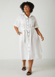 Plus Size Linen Blend Shirtdress