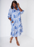 Printed Midaxi Shirtdress