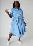 Belted Slub Woven Shirtdress