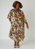 Plus Size Printed Midaxi A Line Shirtdress