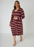 Open Front Striped Jersey Duster