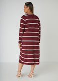 Open Front Striped Jersey Duster