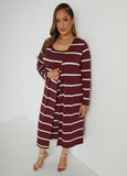 Plus Size Striped Duster Plus Size Jersey Duster Matching Set