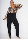 Plus Size Tapered Jumpsuit Plus Size Leopard Wrap Jumpsuit