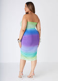 Strapless Ombre Bodycon Dress