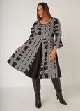 Checked Textured A Line Dress