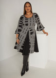 Plus Size Checked A Line Dress Plus Size Fit Flare Dress Knit Dress