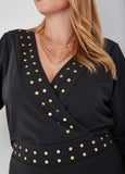 Studded Faux Wrap Jumpsuit