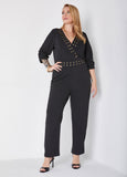 Plus Size trendy studded jumpsuit plus size holiday party jumpsuit