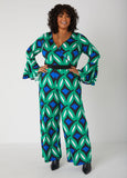 Plus Size Abstract Print Knit Jumpsuit Plus Size Party Outfit Jumpsuit