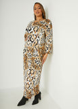 Leopard Faux Wrap Maxi Dress