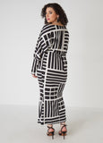 Printed Boat Neck Maxi Dress