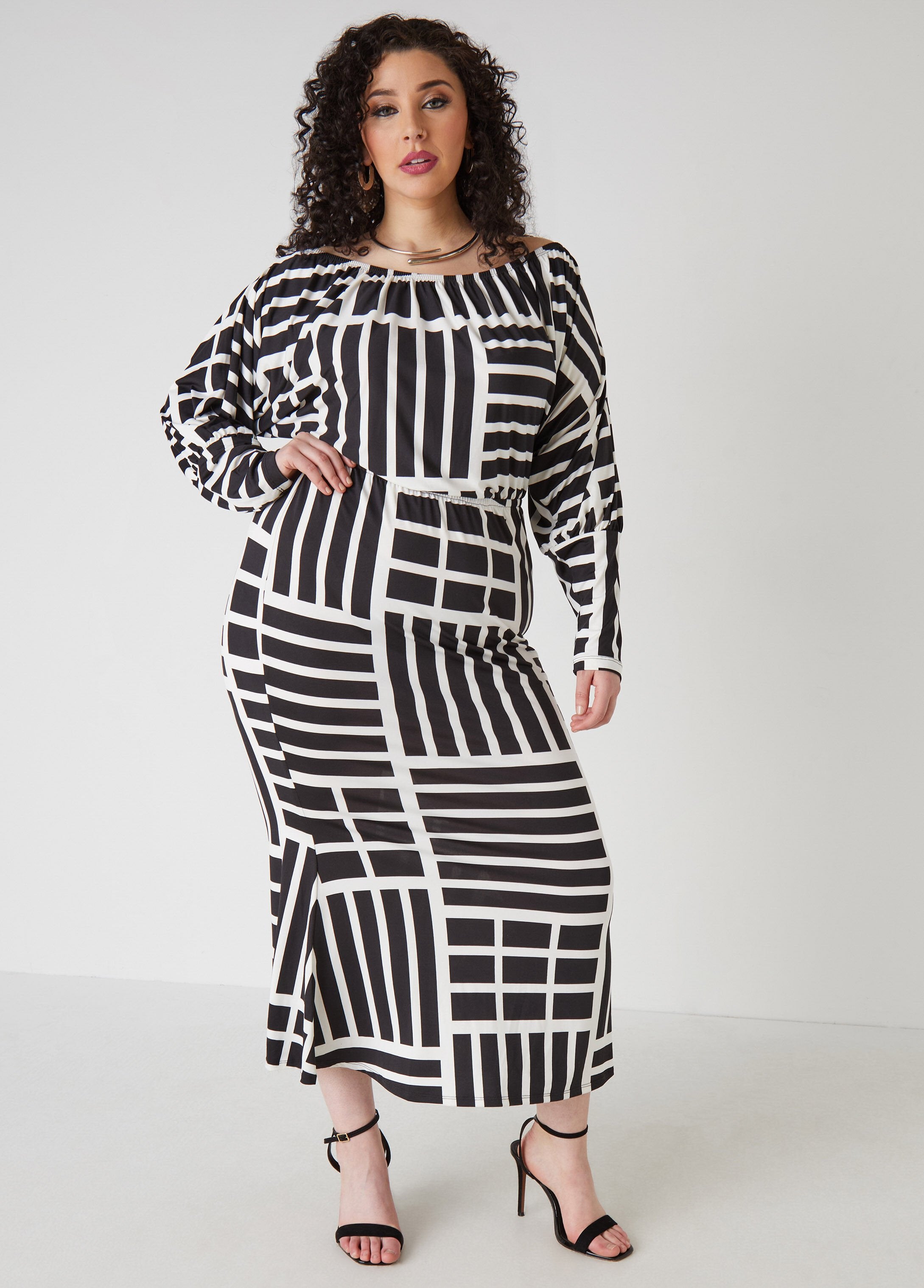 Plus Size knitted maxi dress plus size printed dress sexy maxi dress