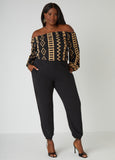 Plus Size Date Night Tribal Jumpsuit Plus Size Joggers Jumpsuit