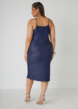 Cowl Neck Denim Slip Dress