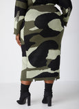 Distressed Camo Midaxi Skirt