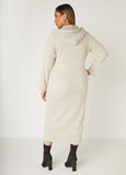 Chambray Paneled Hooded Dress