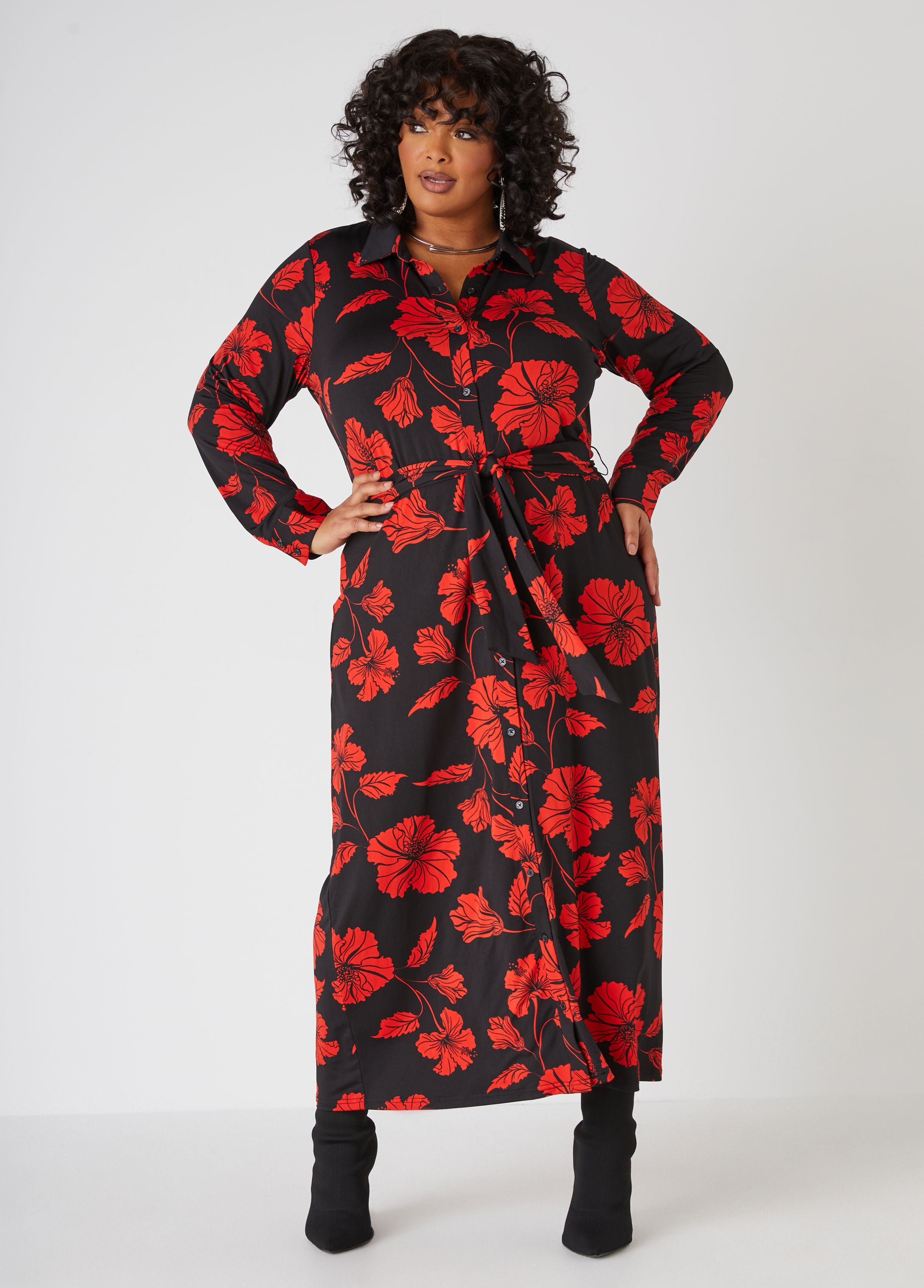 Plus Size Dress Plus Size Maxi Dress Plus Size Floral Knit Dress