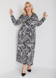 Plus Size Dress Plus Size Midaxi Dress Plus Size Striped Knit Dress