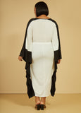 Split Front Two Tone Kaftan Dress