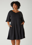 Tiered Jersey A Line Dress