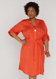 Button Embellished Shirtdress