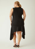 Asymmetric Flounced Sheath Dress