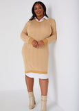 Paneled Zigzag Intarsia Knit Dress