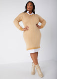 Plus Size Knitted Dress Plus Size Intarsia Dress Plus Size Layered Dress