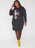 Plus Size Faith Love Hoodie Dress Graphic T Shirt Dress