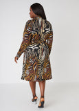 Belted Animal Print Shirtdress