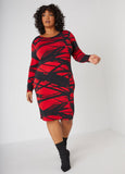 Brushstroke Print Bodycon Dress