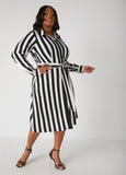 Striped A Line Shirtdress