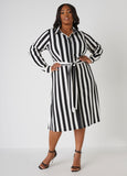 Plus Size Striped Knee Dress Plus Size Shirt Dress Plus Size Dress