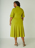 Piped Midi A Line Dress